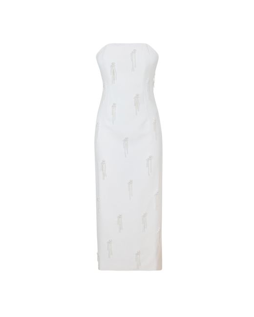 Odd Muse White Embellished Long Midi Dress