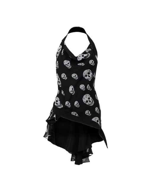 McQueen Black Alex Halter Skull Pr Ld63