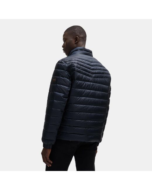 Boss Blue Oden Water-Repellent Padded Short Puffer Jacket for men