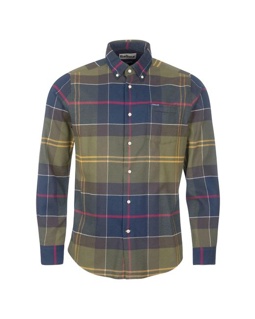 Barbour Blue Edderton Long Sleeve Patterned Shirt for men