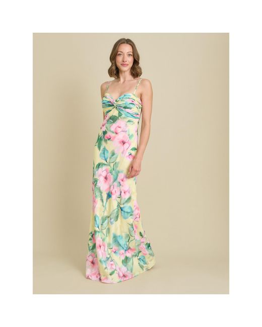 Gina Bacconi Natural Marge Burnout Print Maxi Dress