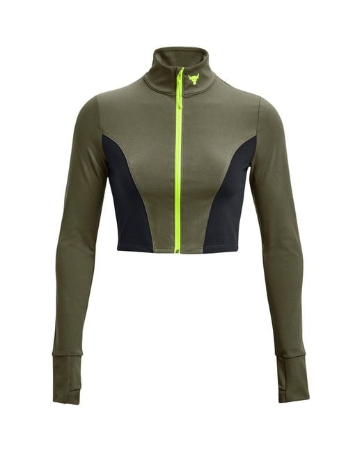 Under Armour Green Project Rock Cropped Gym Jacket