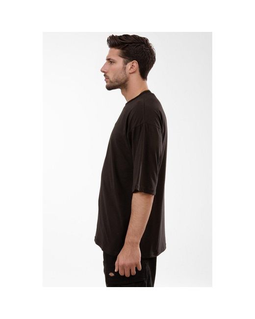 Hype Black Oversized Regular Fit T-Shirt for men