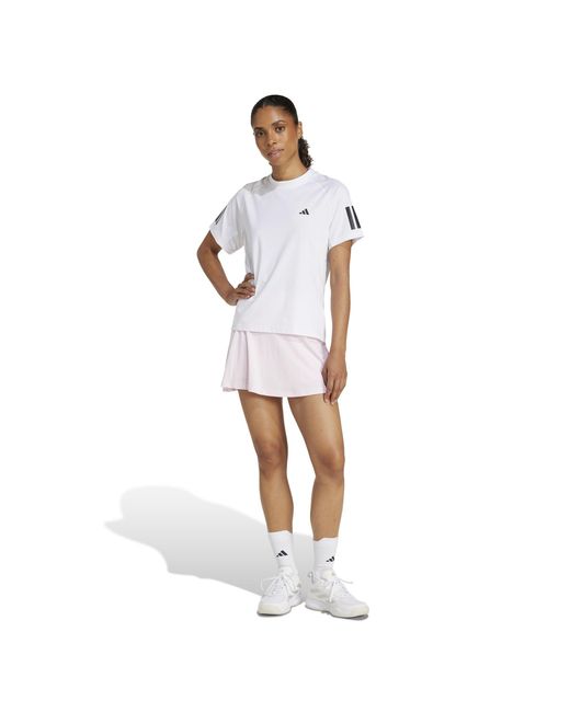 Adidas White Club 3-Stripes Tennis Climacool T-Shirt