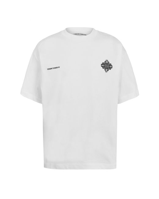 The Couture Club White Blurred Oversized Fit Oversized T-Shirt for men
