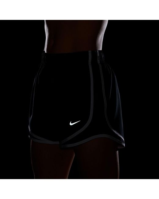 Nike Black Tempo Dri-Fit Mid-Rise Brief-Lined Running Shorts