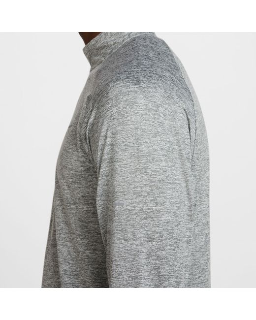 Nike Gray Stride Dri-Fit 1/4-Zip Running Top for men