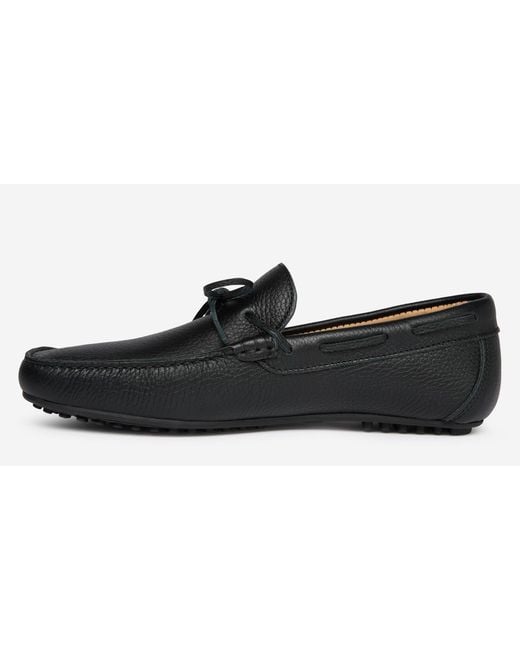 Oliver Sweeney Black Cano Leather Driver Loafers for men