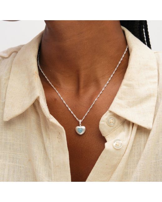 Inicio Blue Plated Satin Heart Set