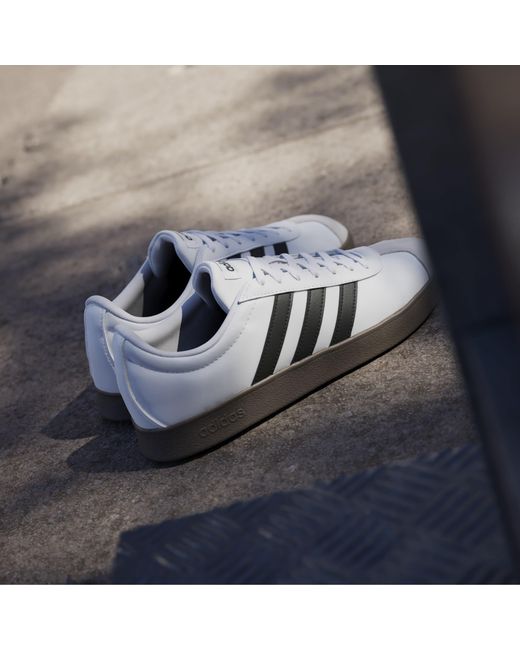 Adidas White Vl Court Base Shoes