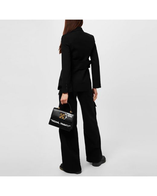 Off-White c/o Virgil Abloh Black Toy Box Belted Virgin Wool Long Sleeve Blazer