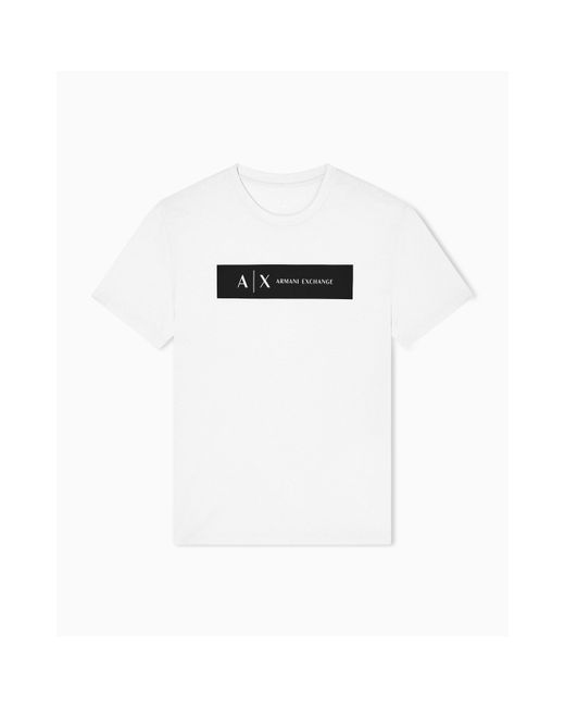 ARMANI EXCHANGE White Regular Fit T-Shirt for men