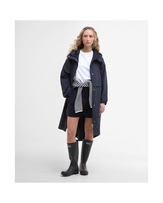 Barbour Blue Naboo Funnel Neck Long Sleeve Showerproof Rain Anorak