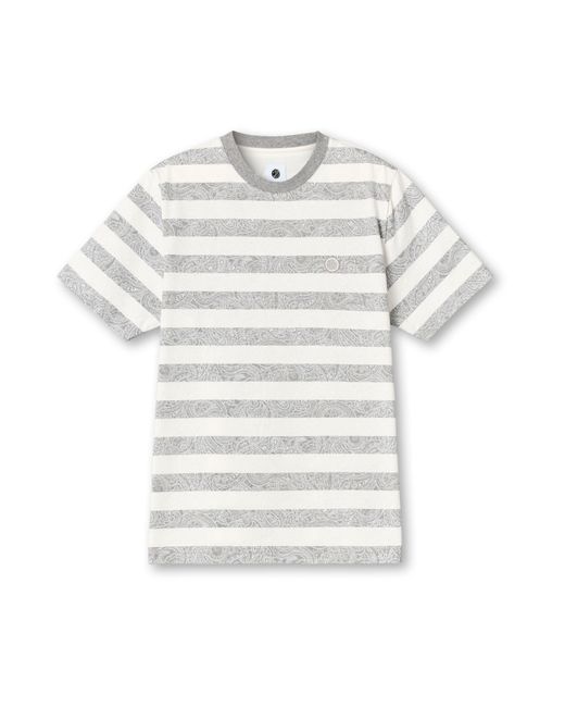 Pretty Green White Eclipse Stripe Regular Fit T-Shirt for men