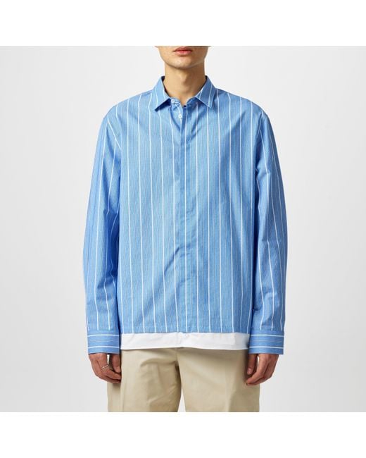 Neil Barrett Blue Double Shirt for men
