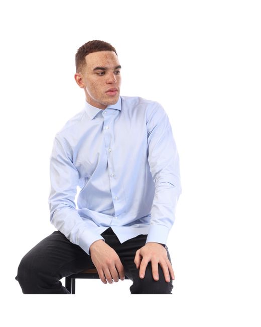 Boss Blue Joe Spread Long Sleeve Oxford Shirt for men