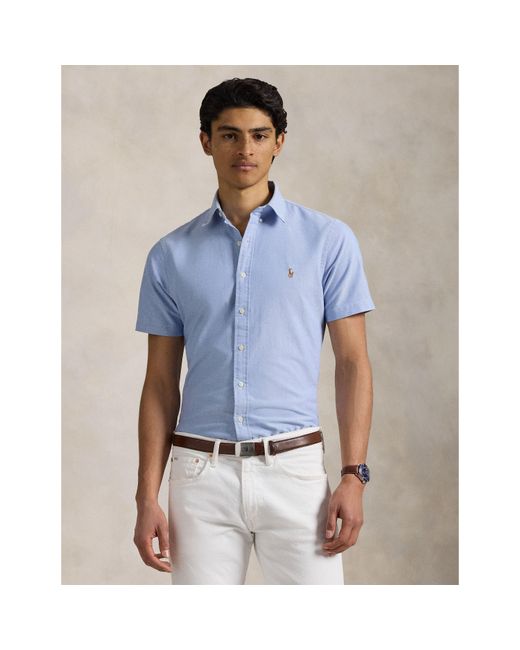Polo Ralph Lauren Blue Custom Fit Oxford Shirt for men