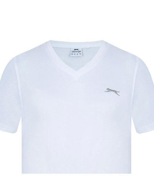 Slazenger 1881 White V Neck T Shirt for men