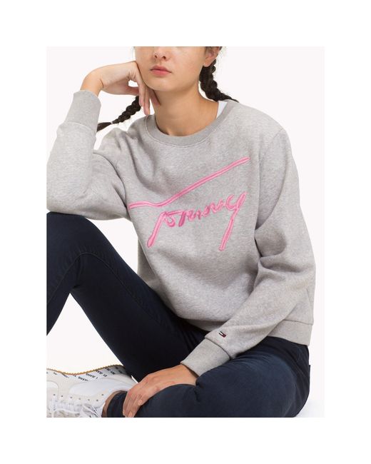 Tommy Hilfiger Gray Jeans Signature Sweatshirt