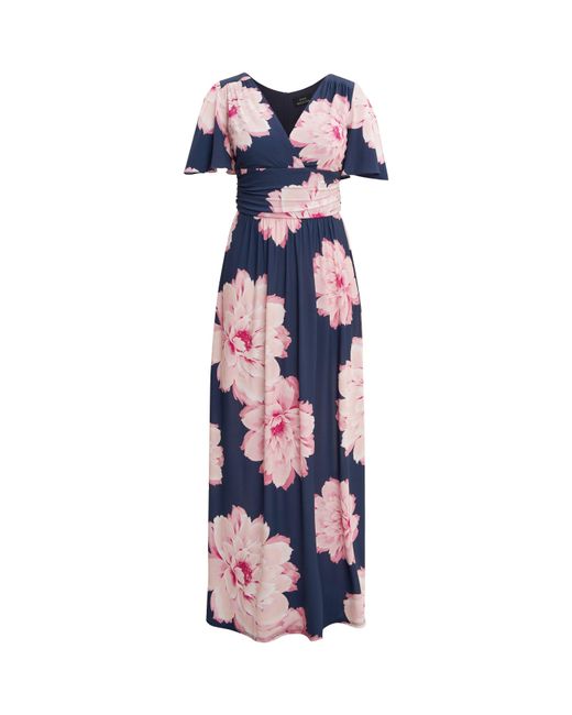 Gina Bacconi Blue Berlin Multi Colored Floral Maxi Dress