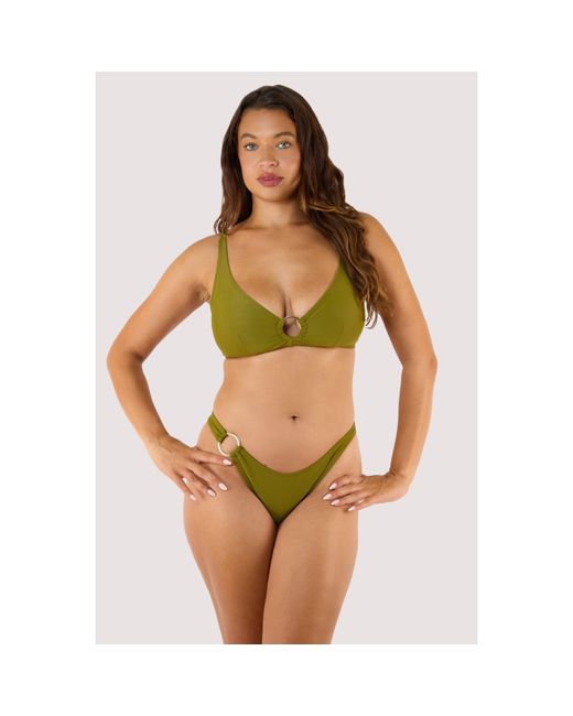 Wolf & Whistle Green Kalahari Bikini Brief With Ring