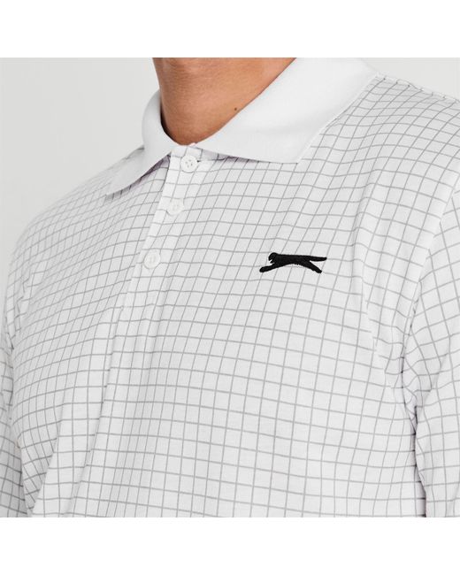 Slazenger 1881 White Check Golf Polo for men