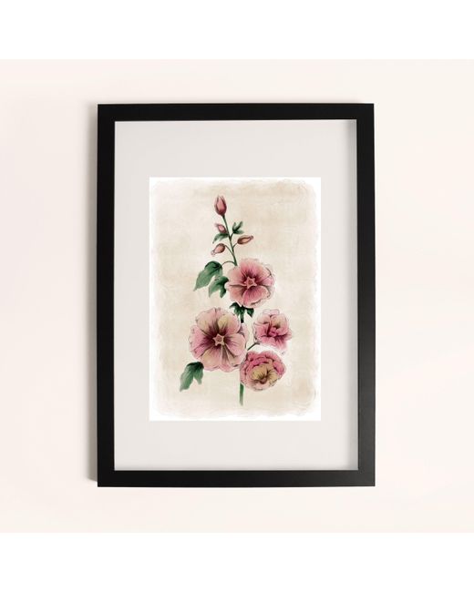 Laura Ashley Black Hollyhocks Flower Print