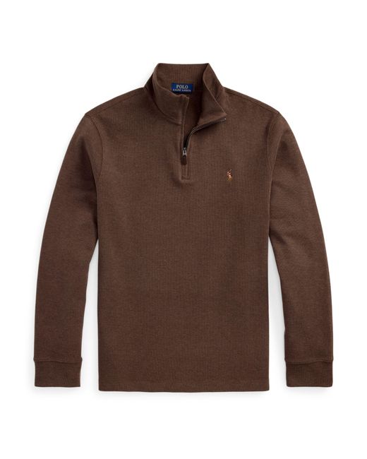 Polo Ralph Lauren Brown Estate Fleece Quarter Zip Sweater for men