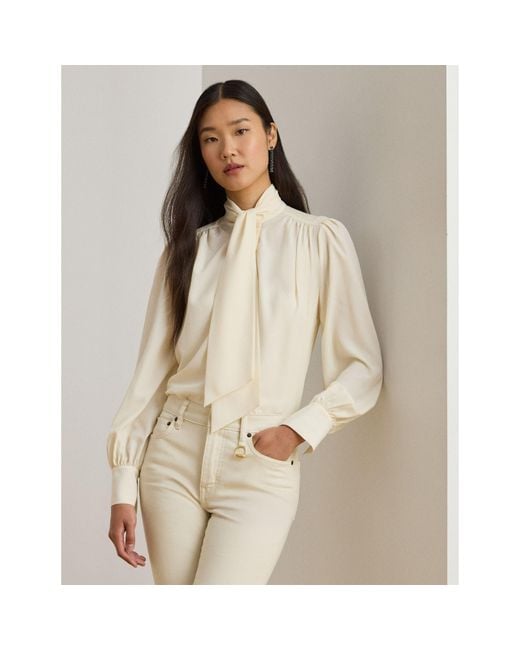 Ralph Lauren Natural Long Sleeve Blouse