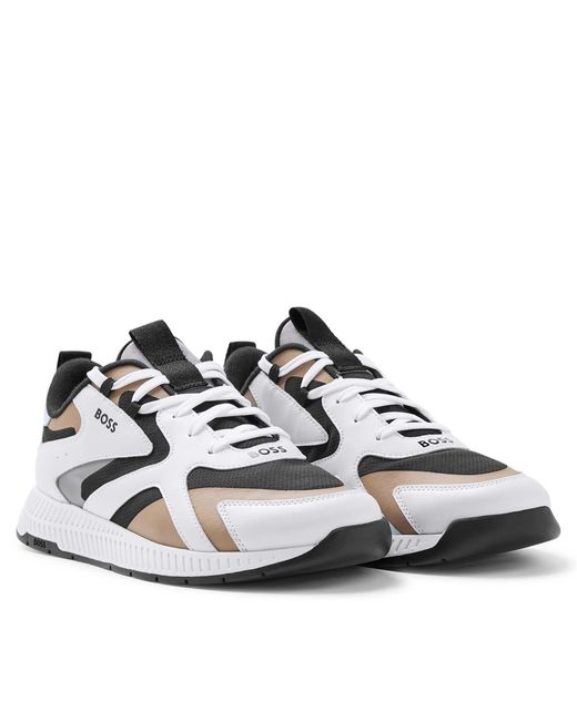 Boss White Titanium Running Trainers for men