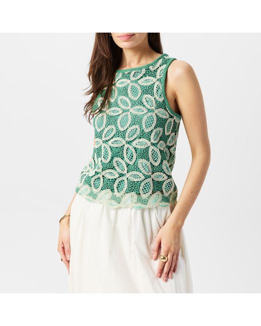 Vero Moda Green Embroidered Long-Sleeve Blouse