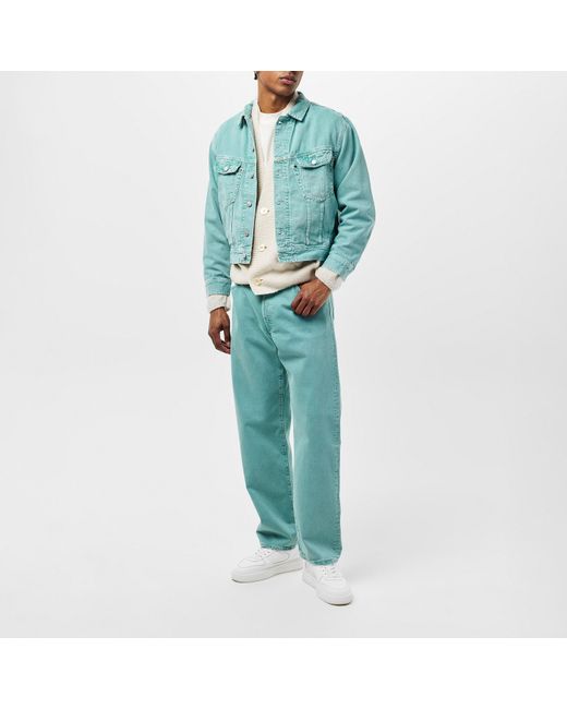 Replay Blue Structured Denim Button-Through Jacket for men