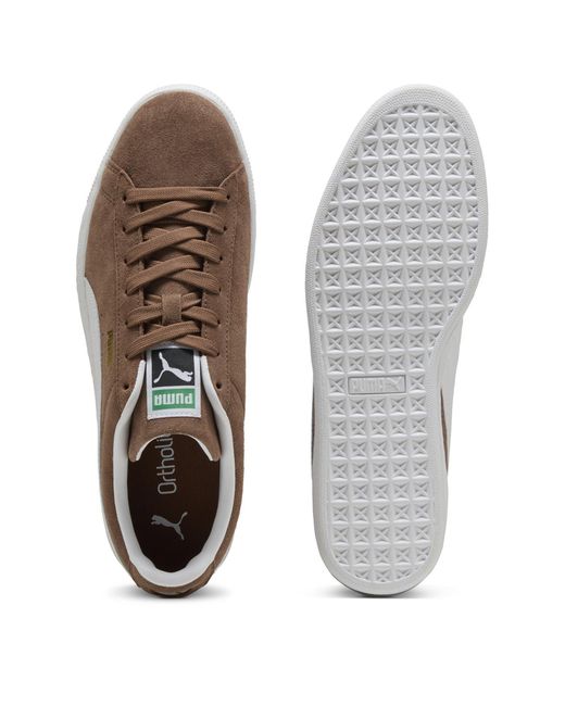 PUMA Brown Suede Classic Sneakers for men