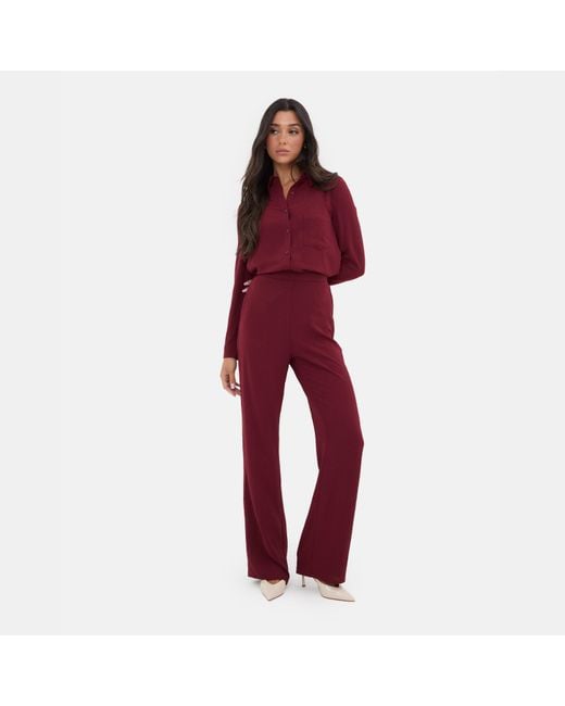 I Saw It First Red Soft Crepe Long Sleeved Shirt