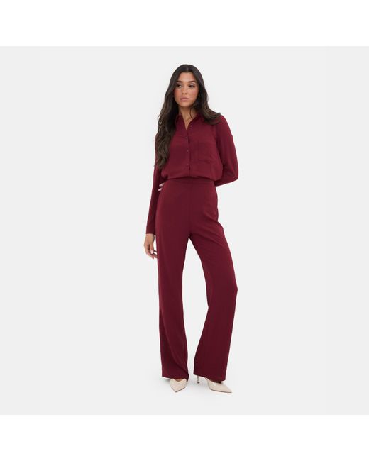 I Saw It First Red Soft Crepe Long Sleeved Shirt