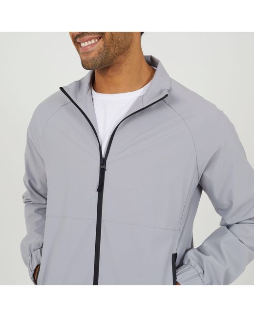 Brave Soul Gray Lightweight Funnel Neck Zip Through Bomber Jacket for men