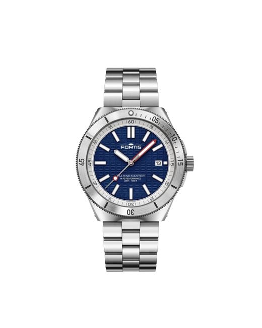 Fortis Blue Marinemaster Automatic Stainless Steel 300M Water Resistant Auto Analogue Watch for men