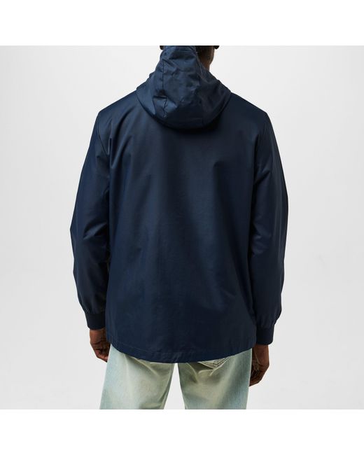 Original Penguin Blue Ratner Waterproof Wind Resistant Hooded Long Sleeve Rain Anorak for men