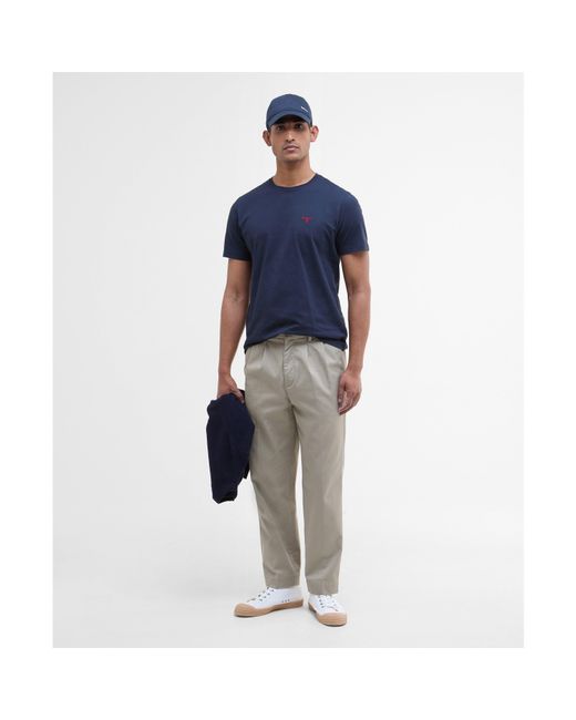 Barbour Blue T-Shirt Essential Sports Tee for men