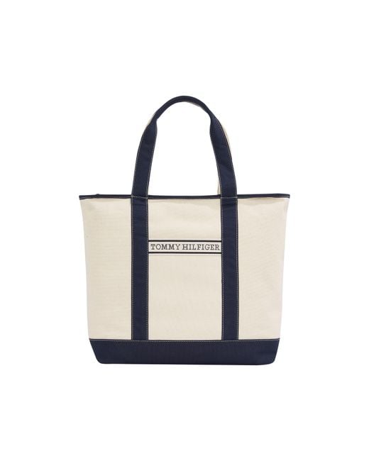 Tommy Hilfiger Blue Summer Canvas Tote Bag