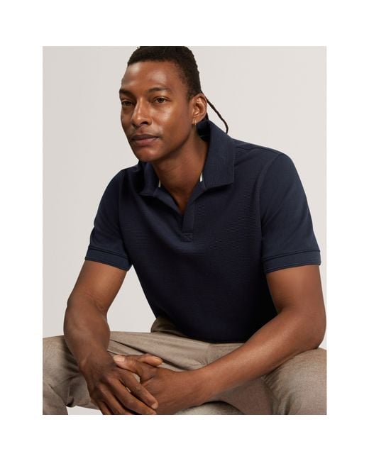 Ted Baker Blue Ted Ss Waffle Polo Sn64 for men