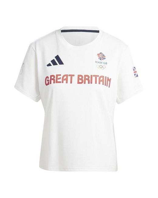 Adidas White Team Gb Podium T-shirt