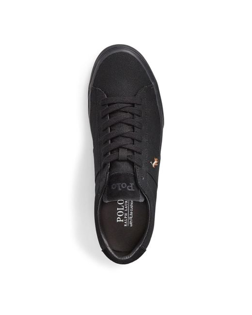 Polo Ralph Lauren Black Sayer Canvas Trainers for men