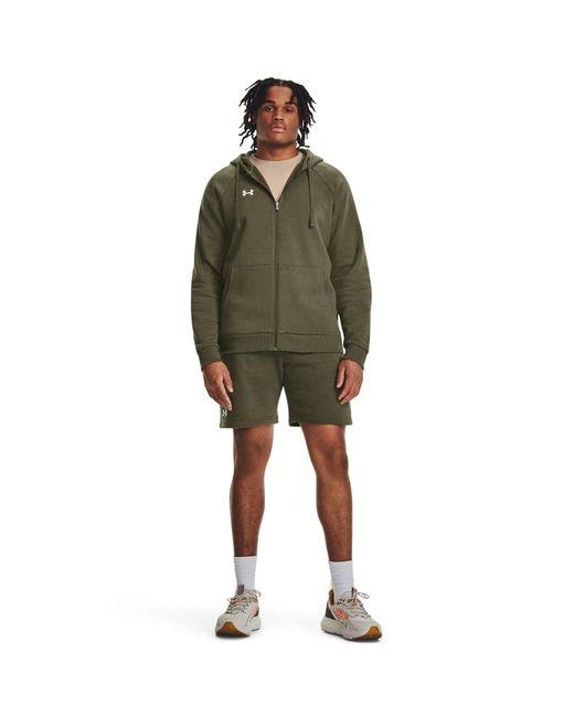 Under Armour Green Ua Rival Fleece Full-Zip Hoodie for men