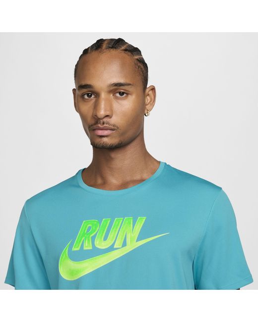 Nike Blue Short Sleeve Performance Running Top for men