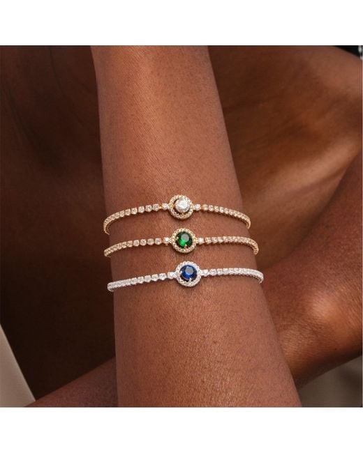 Jon Richard Metallic Plated And Emerald Crystal Stone Bracelet