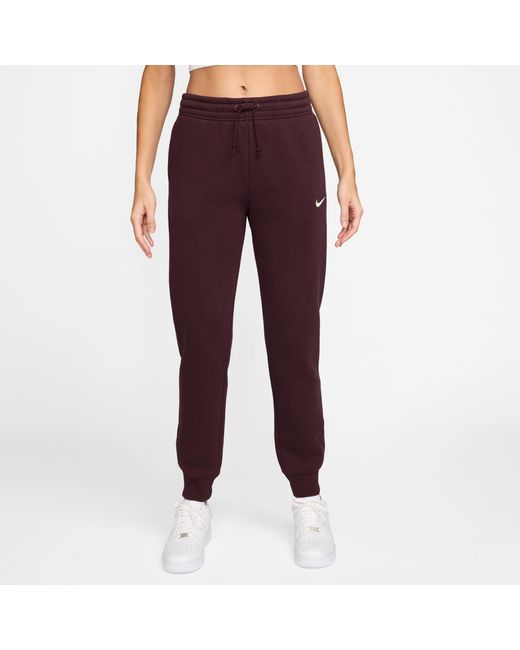 Nike Purple Sportswear Phoenix Fleece Mid-Rise Sweatpants