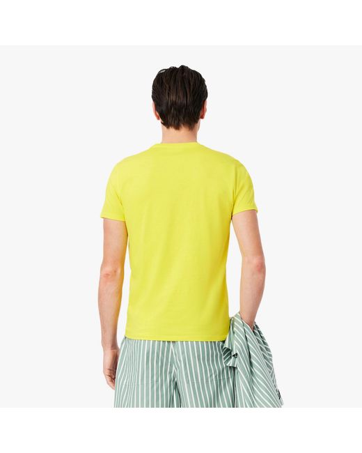 Lacoste Yellow Cotton Pima T-Shirt for men