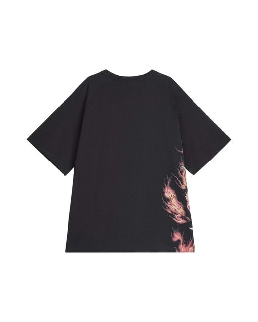 Y-3 Black Yaksha Graphic Short Sleeve Tee for men