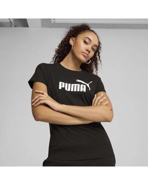PUMA Black Regular Fit Logo T-Shirt